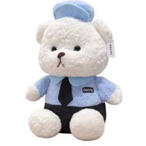 Plush Police Bunny Stuffed Animal Toy , White and Blue Uniform, 45cm Soft Toy for Kids Room Decor