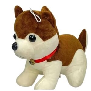 Plush Husky Dog Stuffed Animal, Soft Cuddly Toy (Brown)
