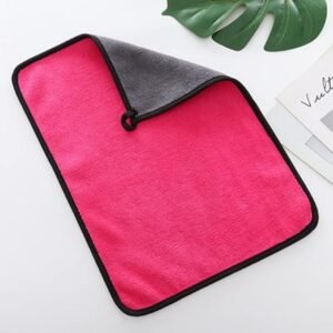 Super Soft Microfiber Cleaning Cloth for Car, Kitchen & Home – Absorbent, 40×60 cm (Hot Pink)