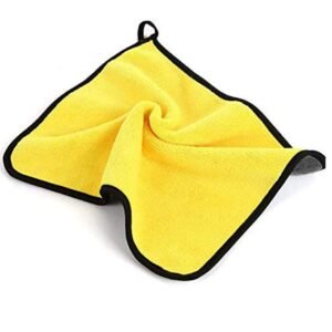 Super Soft Microfiber Cleaning Cloth for Car, Kitchen & Home – Absorbent, 30×40 cm (Yellow)