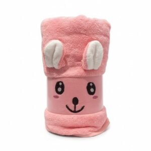 100% Cotton Baby Towel | Soft Hooded Bath Towel for Newborns & Infants (Pink)