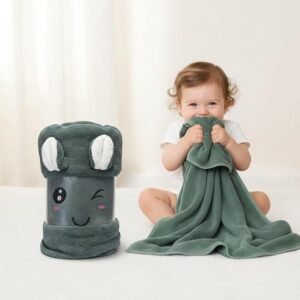 100% Cotton Baby Towel | Soft & Absorbent Hooded Towel for Newborns & Toddlers (Dark Green)