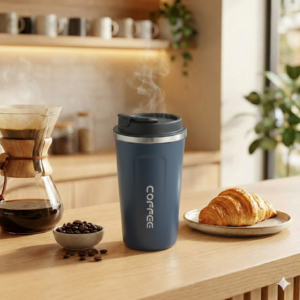 Digital Coffee Mug Navy Blue with Temperature Display | Smart Thermal Mug for Hot Drinks