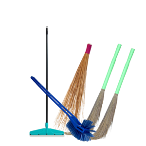 Aryan Sales Mega Cleaning Combo | 2 Soft Brooms + 1 Hard Broom + 1 Wiper + Free Toilet Brush