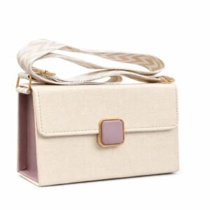 Modern Minimalist Sling Bag( Beige + puple )