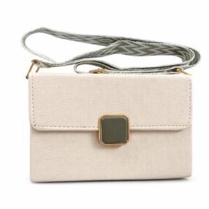 Modern Minimalist Sling Bag (Beige+Green)